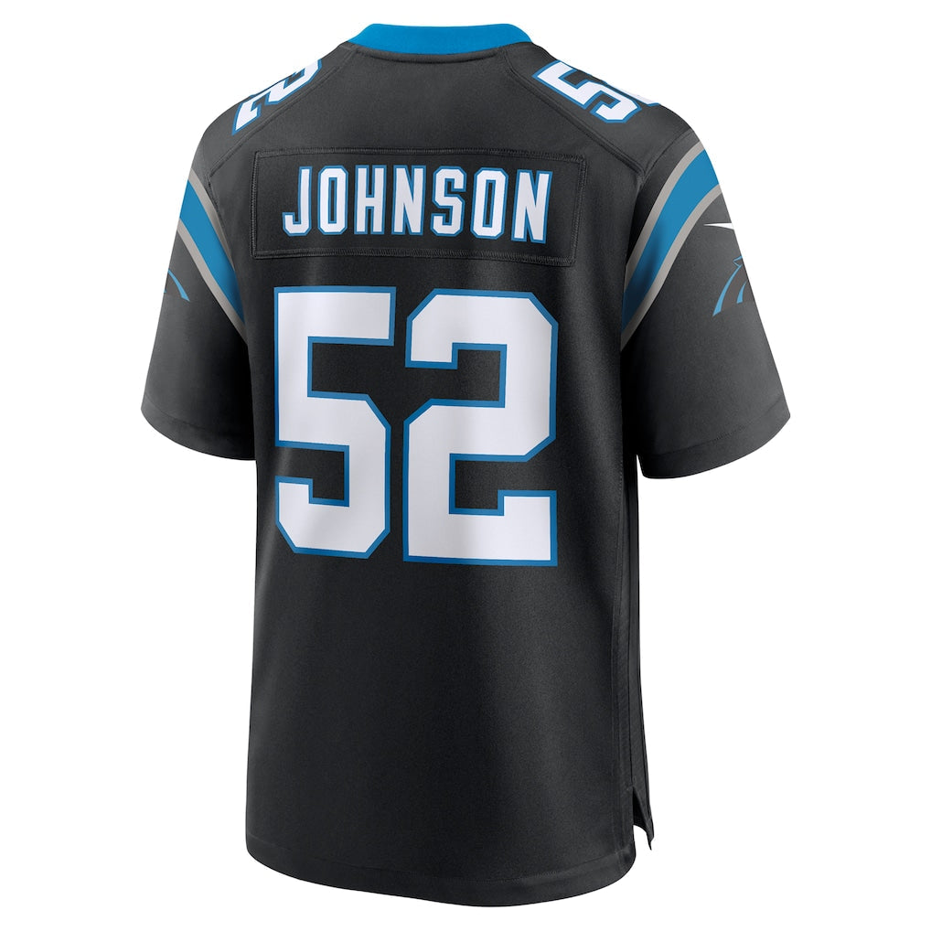 Tocy C.Panthers #52 DJ Johnson Black Game Jersey