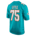 Tocy M.Dolphins #75 Greg Little Aqua Game Jersey