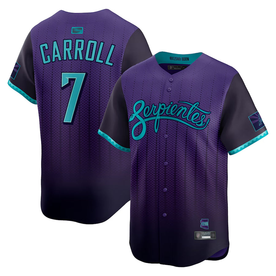 tocy A.Diamondbacks #7 Corbin Carroll Player Purple City Connect Limited Personalized Stitched Jerseys