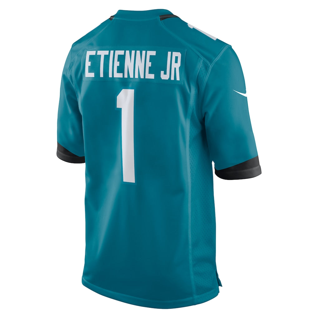 Tocy J.Jaguars #1 Travis Etienne Jr Teal Game Jersey