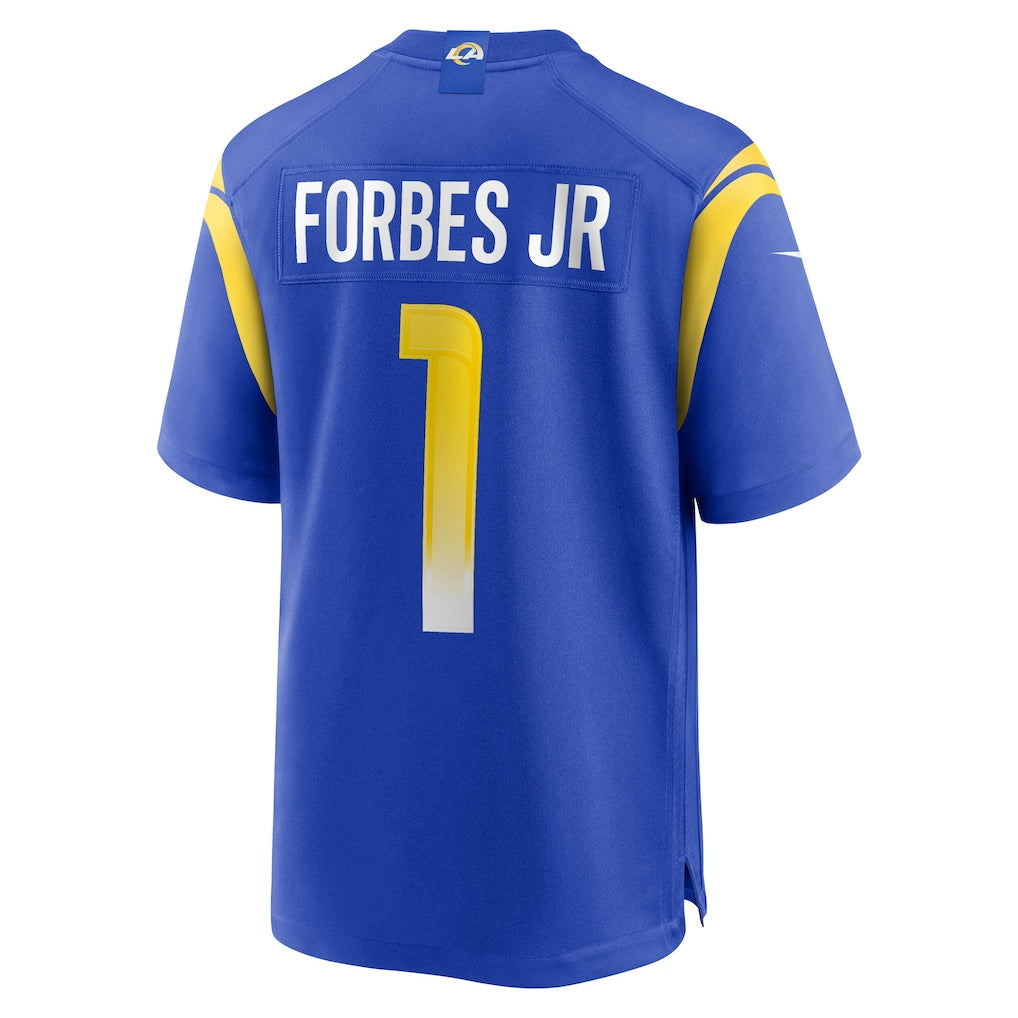 tocy LA.Rams #1 Emmanuel Forbes Jr. Royal Team Game Jersey
