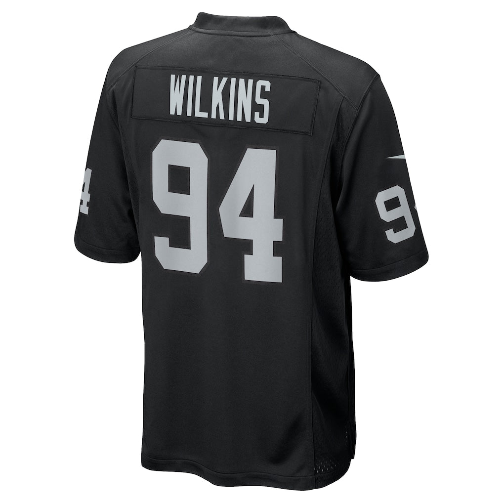 tocy LV.Raiders #94 Christian Wilkins Black Team Game Jersey