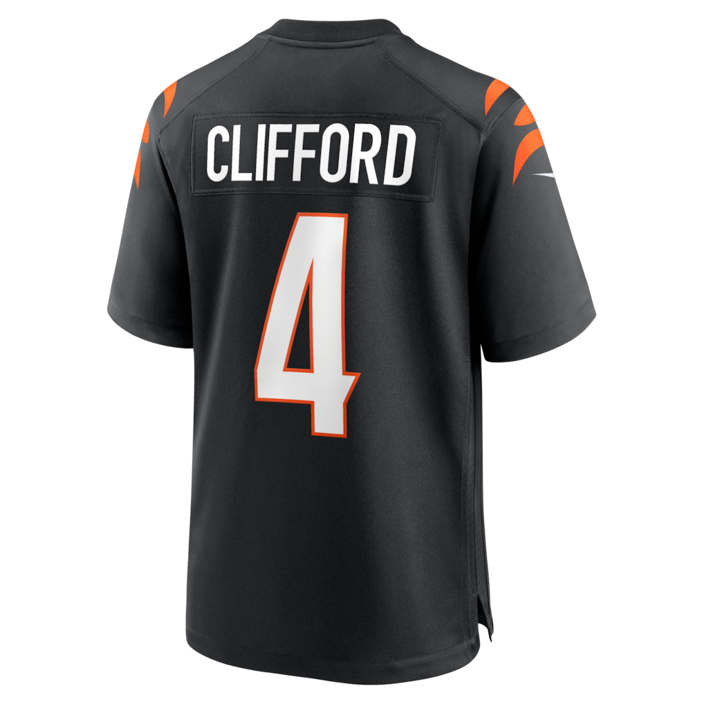 Tocy C.Bengals #4 Sean Clifford Black Team Game Jersey