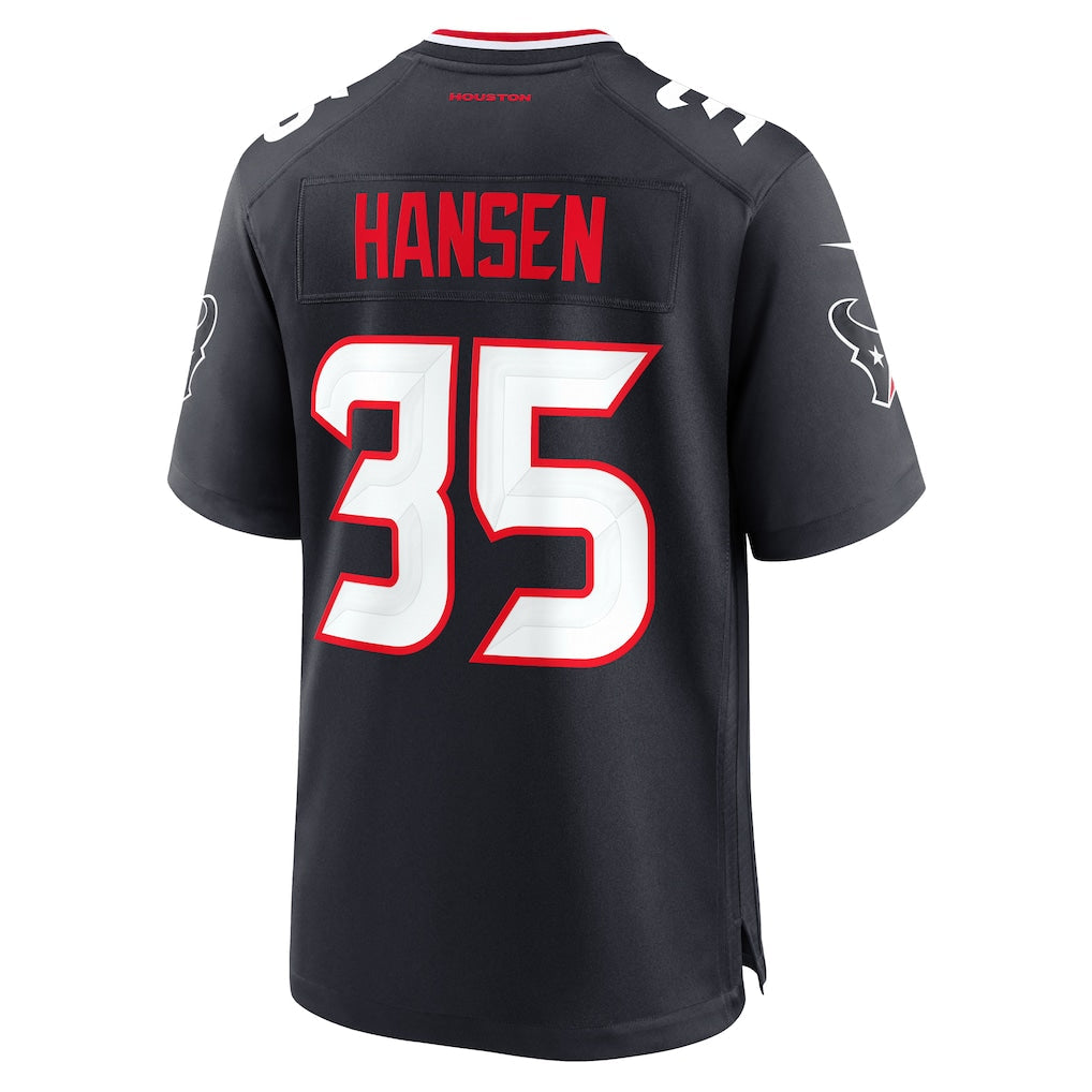 Tocy H.Texans #35 Jake Hansen Navy Team Game Jersey