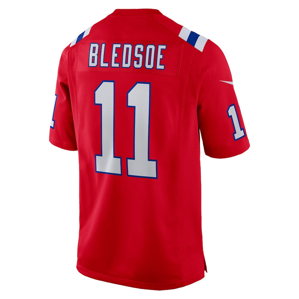 Tocy NE.Patriots #11 Drew Bledsoe Red Retired Player Alternate Game Jersey