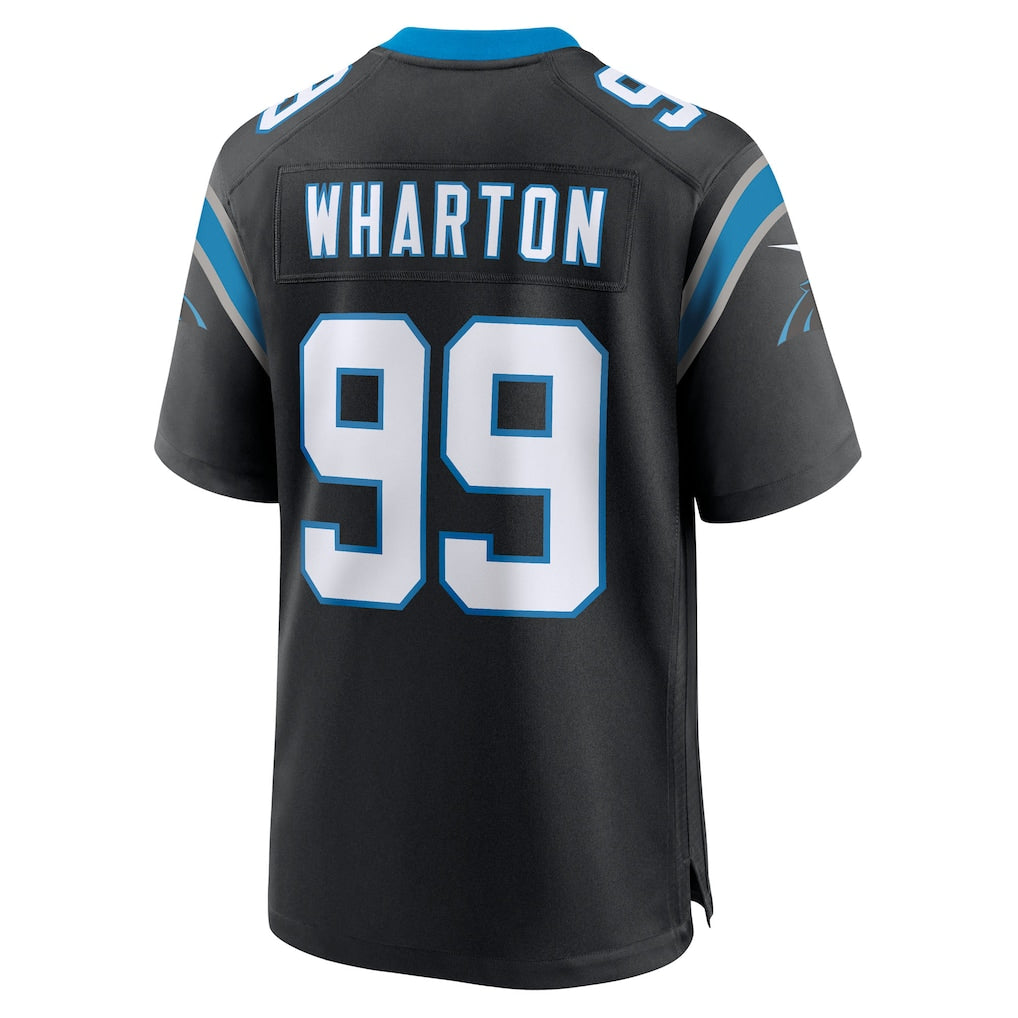 Tocy C.Panthers #99 Tershawn Wharton Black Team Game Jersey