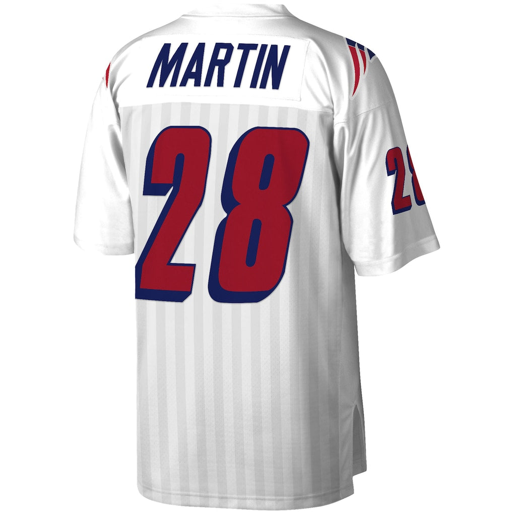 Tocy NE.Patriots #28 Curtis Martin Mitchell & Ness White Legacy Replica Jersey