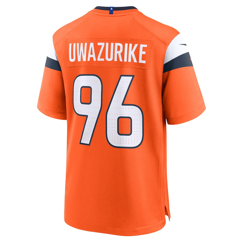 Tocy D.Broncos #96 Eyioma Uwazurike Orange Team Game Jersey