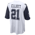 Tocy D.Cowboys #21 Ezekiel Elliott White Team Game Jersey