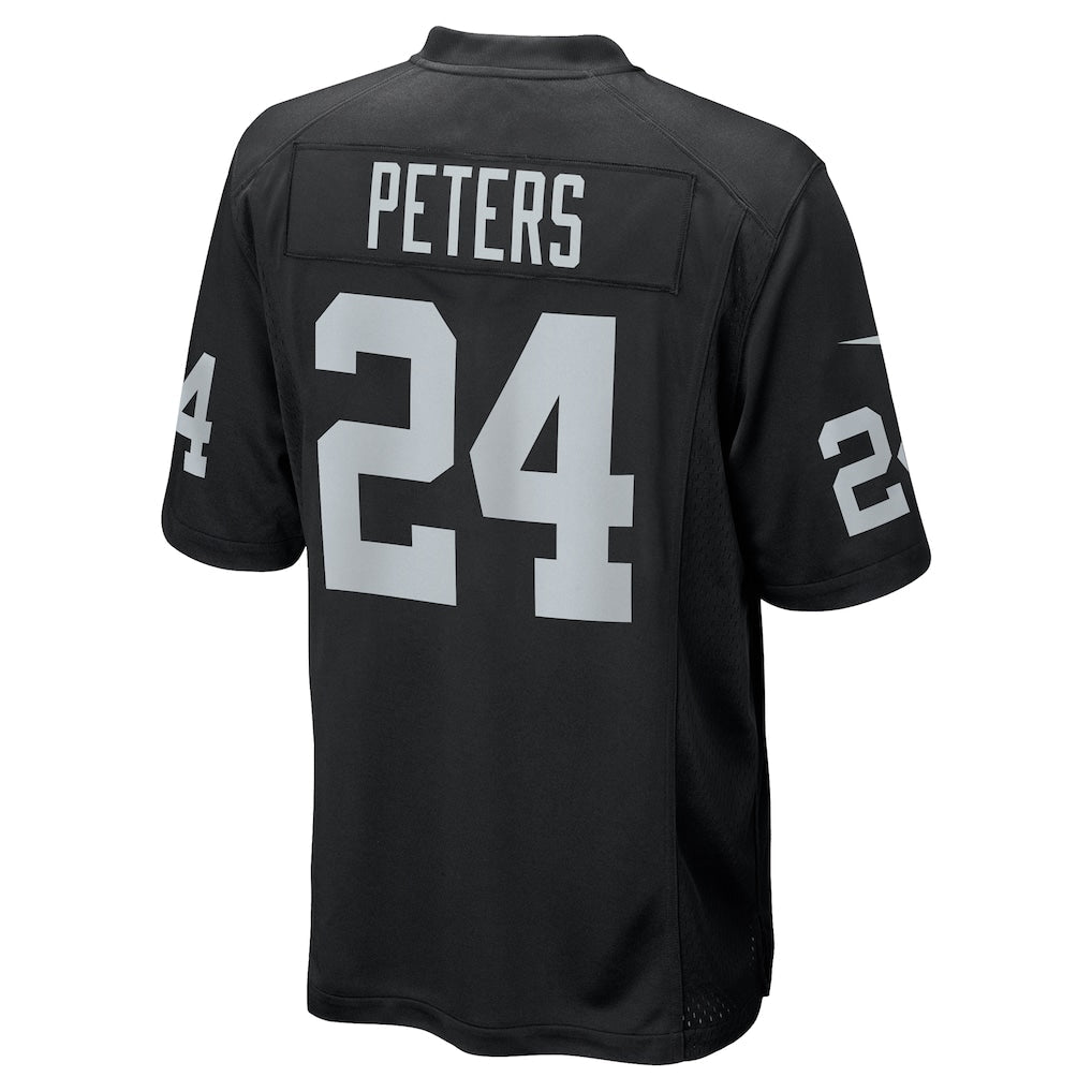 tocy LV.Raiders #24 Marcus Peters Black Team Game Jersey
