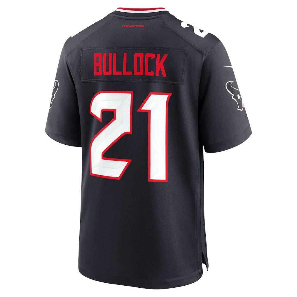 Tocy H.Texans #21 Calen Bullock Navy Team Game Jersey