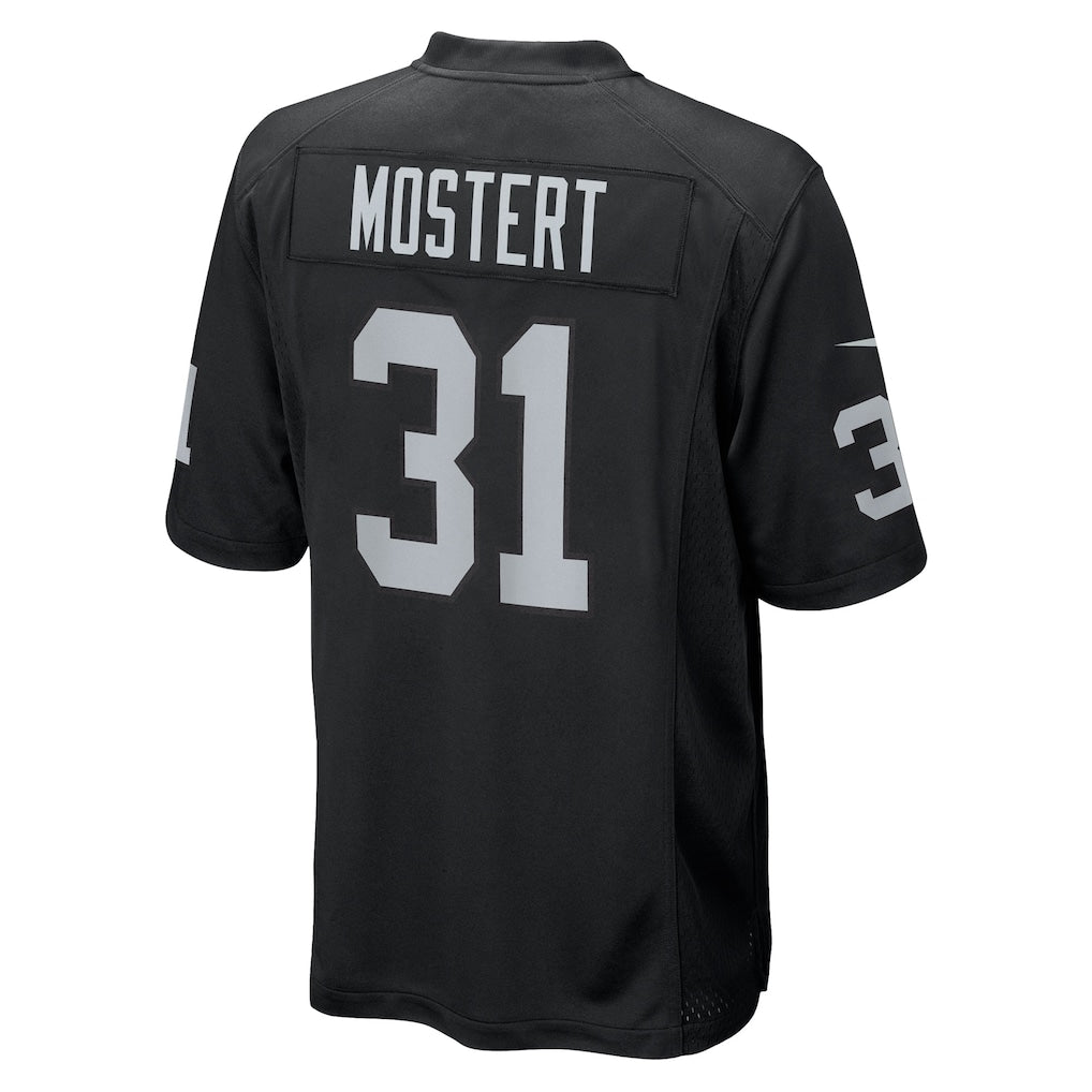 tocy LV.Raiders #31 Raheem Mostert Black Team Game Jersey