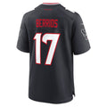 Tocy H.Texans #17 Braxton Berrios Navy Team Game Jersey