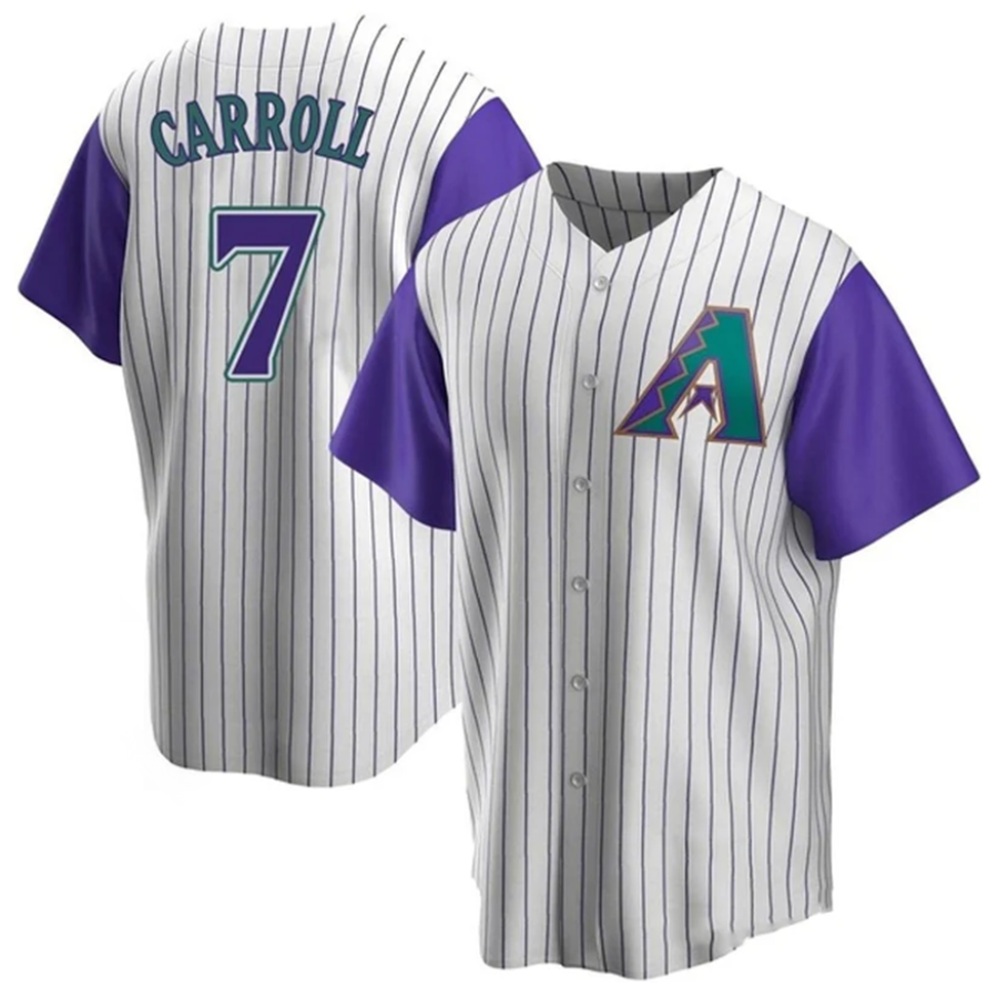 tocy A.Diamondbacks #7 Corbin Carroll Player Cream Throwback Cooperstown Limited Personalized Stitched Jerseys