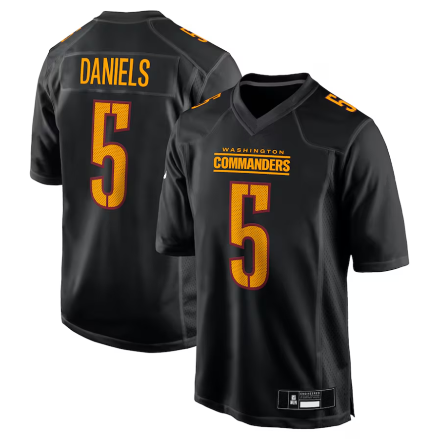 tocy #5 Jayden Daniels Player W.Commanders Carbon Black Fashion Stitched Jerseys
