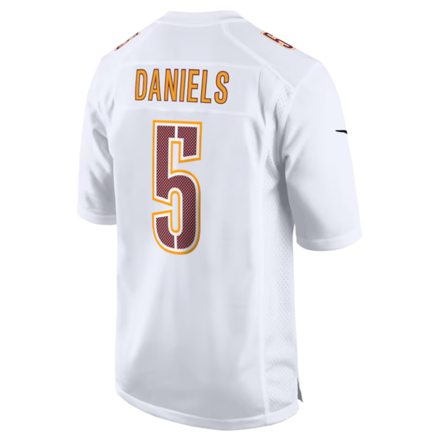 tocy #5 Jayden Daniels Player W.Commanders Tundra White Fashion Stitched Jersey