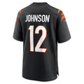 Tocy C.Bengals #12 Tyron Johnson Black Home Game Player Jersey