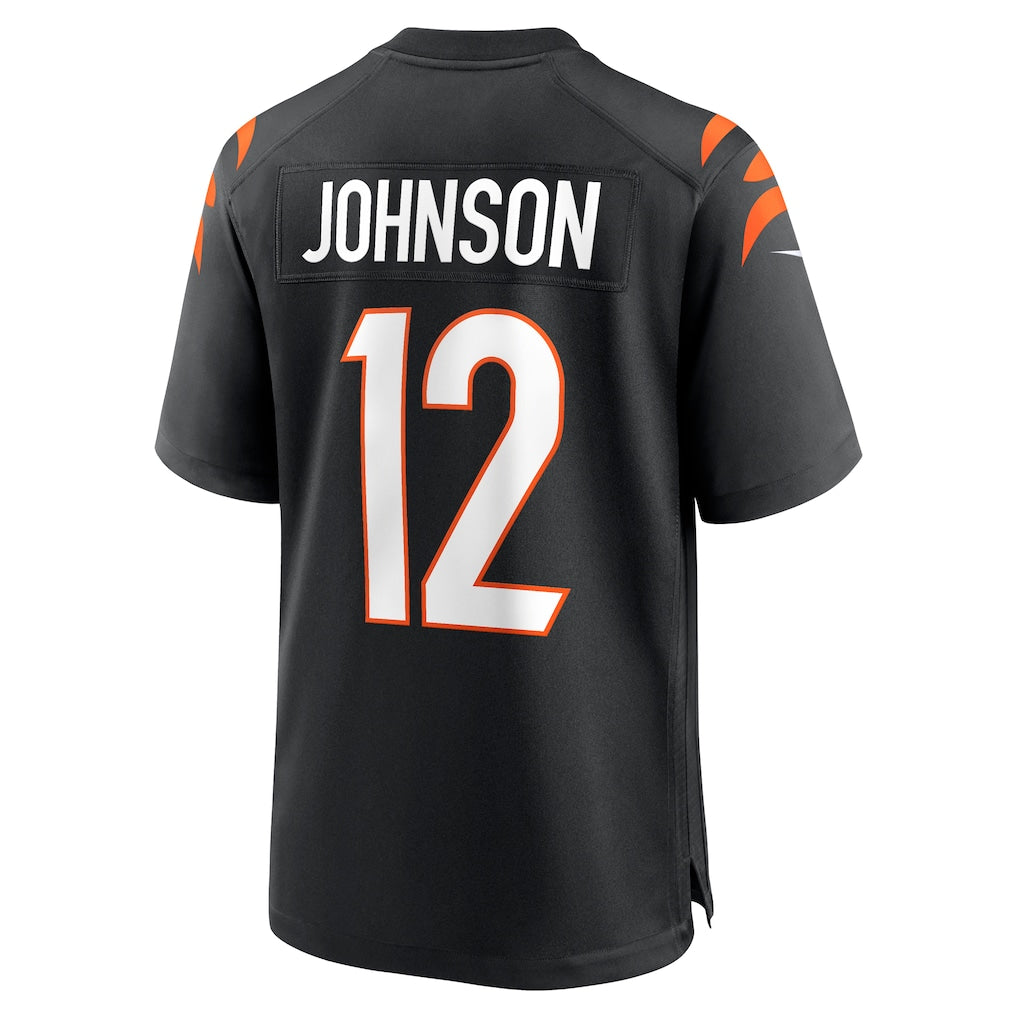 Tocy C.Bengals #12 Tyron Johnson Black Home Game Player Jersey