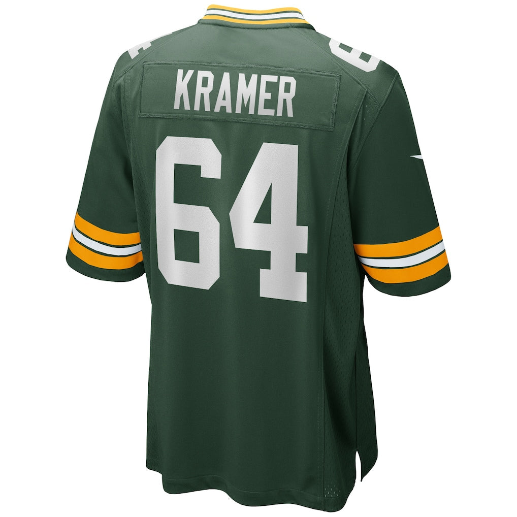 Tocy GB.Packers #64 Jerry Kramer Green Team Retired Player Game Jersey