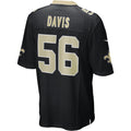 Tocy NO.Saints #56 Demario Davis Black Game Jersey