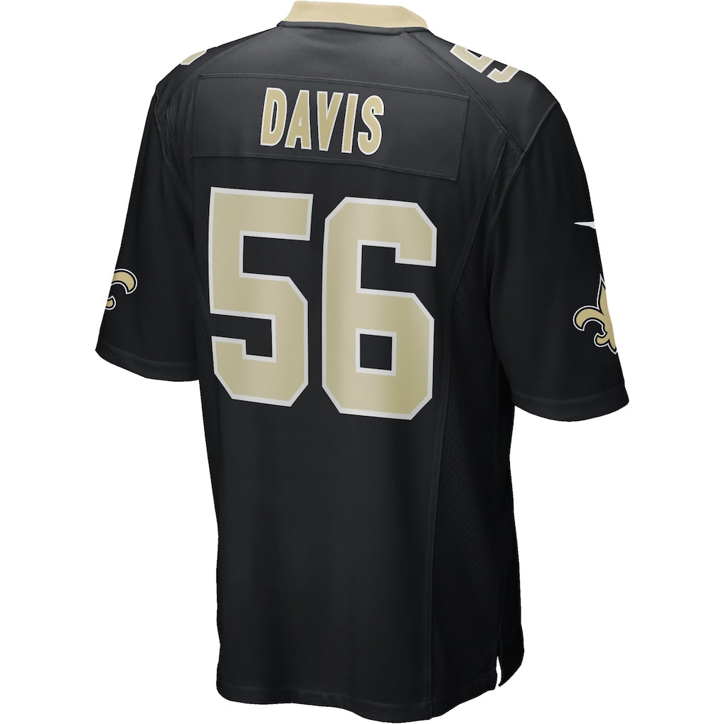 Tocy NO.Saints #56 Demario Davis Black Game Jersey