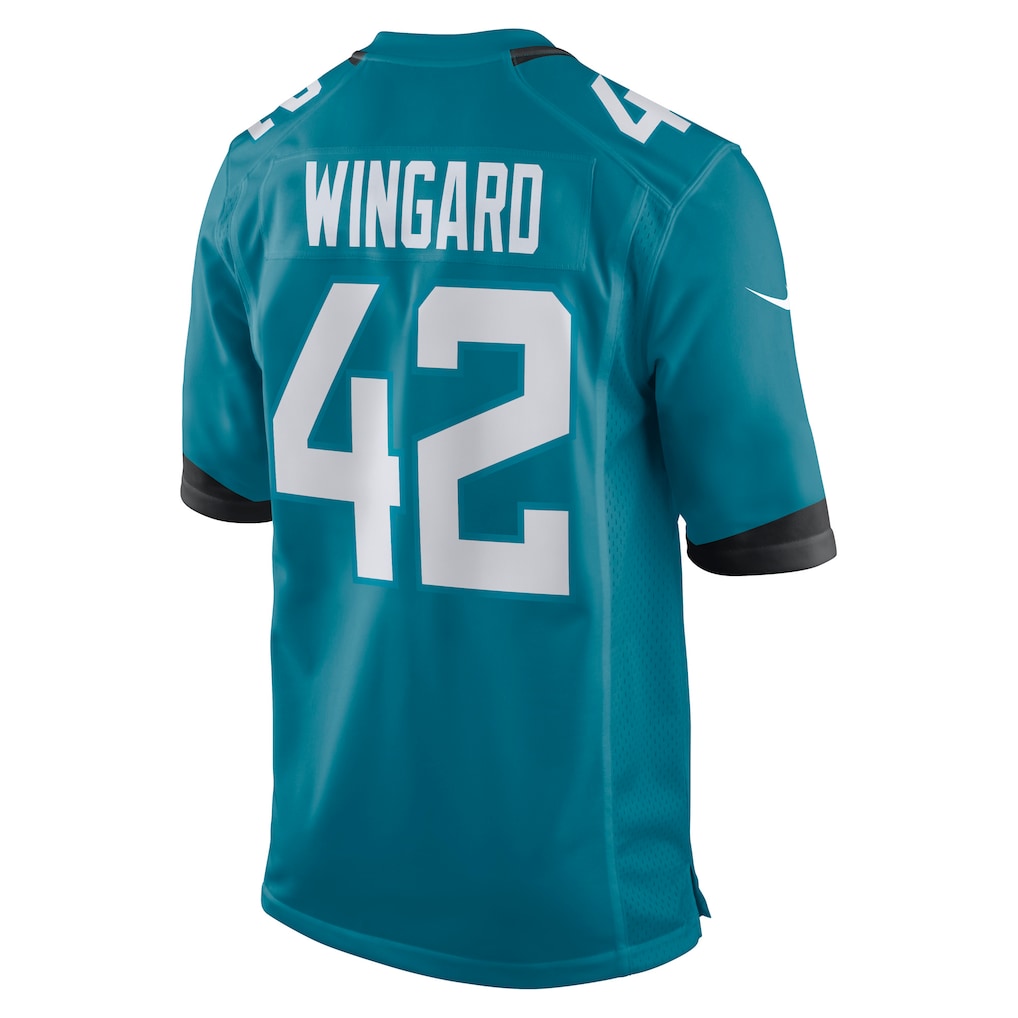 Tocy J.Jaguars #42 Andrew Wingard Teal Game Jersey