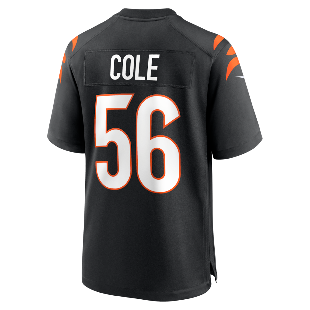 Tocy C.Bengals #56 Myles Cole Black Team Game Jersey