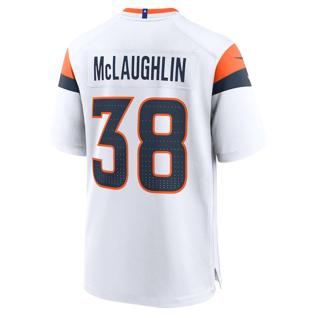 Tocy D.Broncos #38 Jaleel McLaughlin White Game Jersey