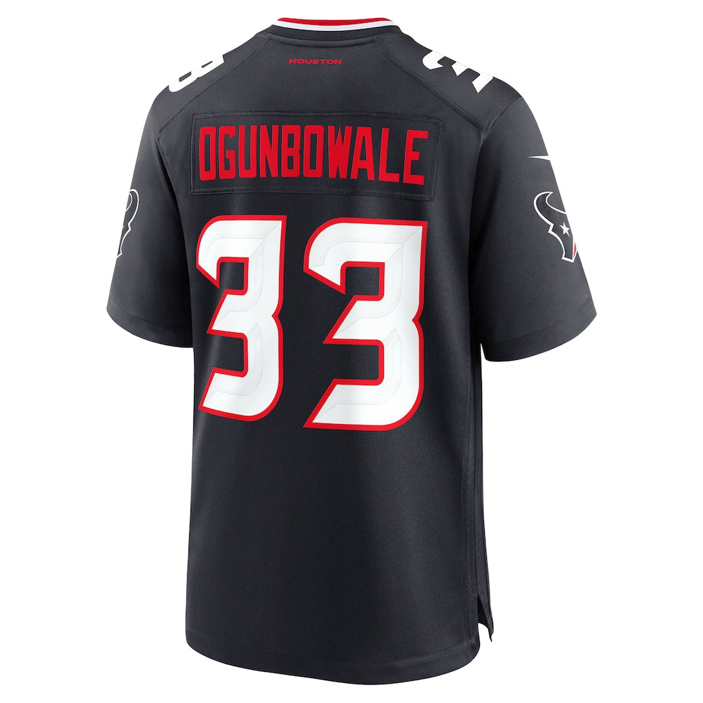 Tocy H.Texans #33 Dare Ogunbowale Navy Team Game Jersey
