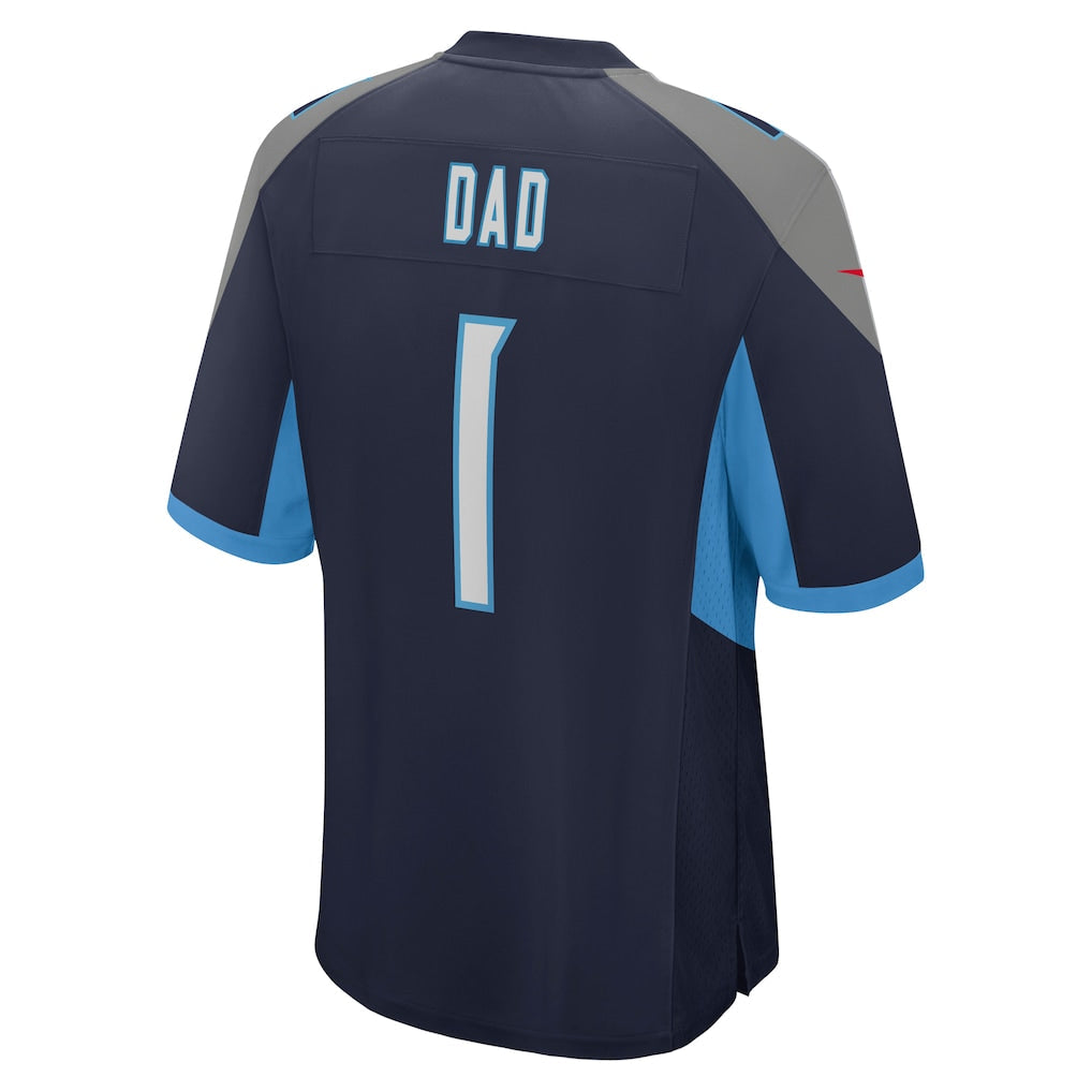Tocy T.Titans #1 Dad Navy Game Jersey