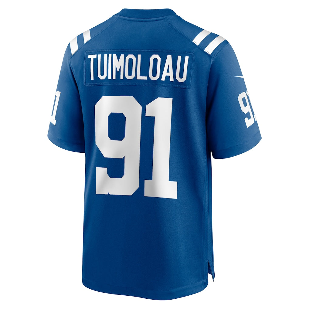 Tocy IN.Colts #91 JT Tuimoloau Royal Team Game Jersey