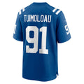 Tocy IN.Colts #91 JT Tuimoloau Royal Team Game Jersey