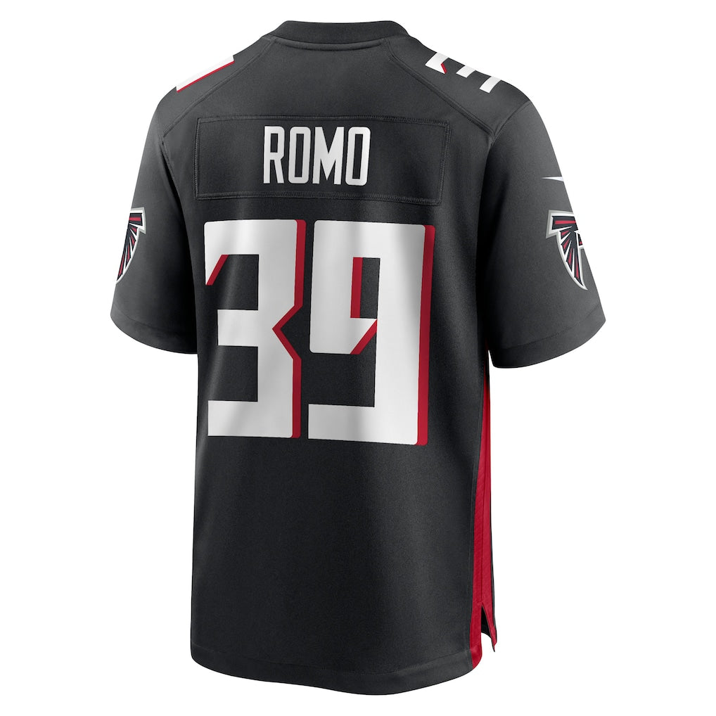Tocy A.Falcons #39 John Parker Romo Black Team Game Jersey