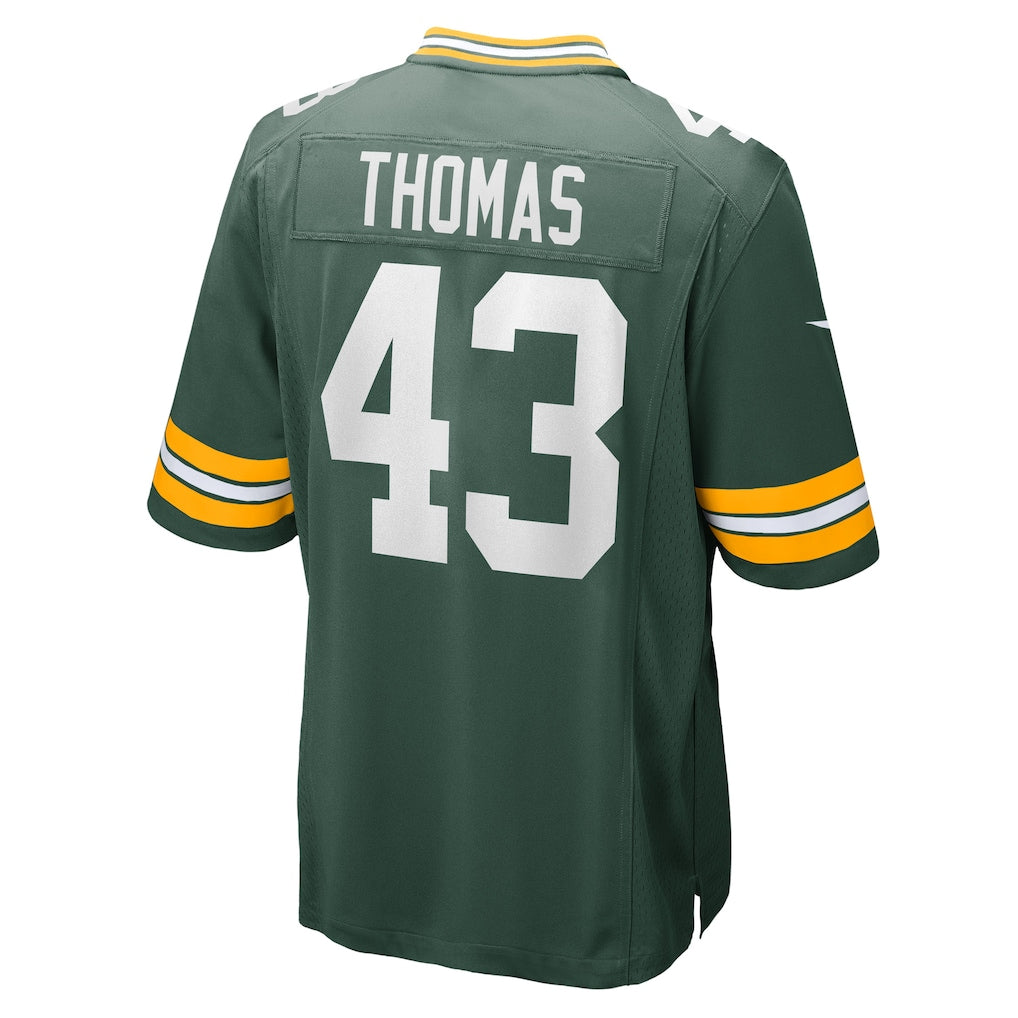 Tocy GB.Packers #43 Kiondre Thomas Green Team Game Jersey