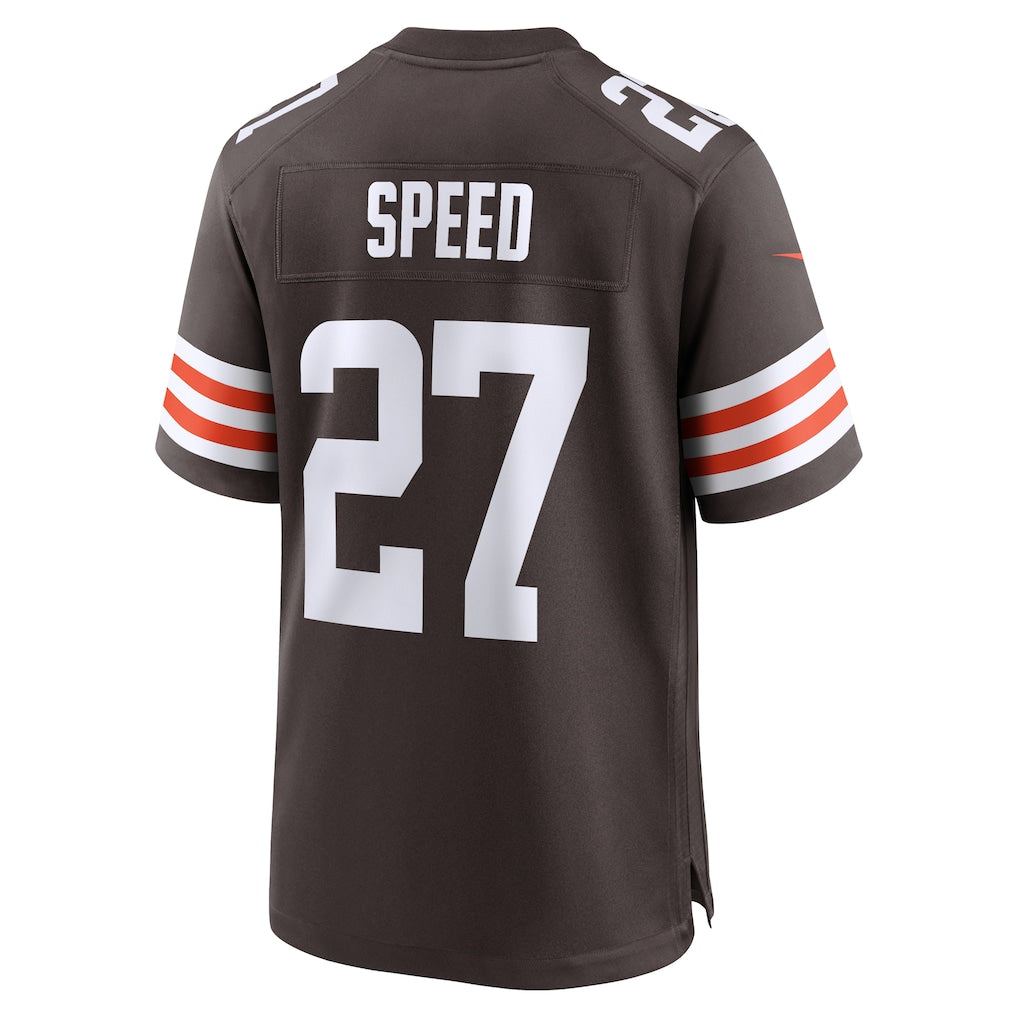 Tocy C.Browns #27 Ameer Speed Brown Team Game Jersey