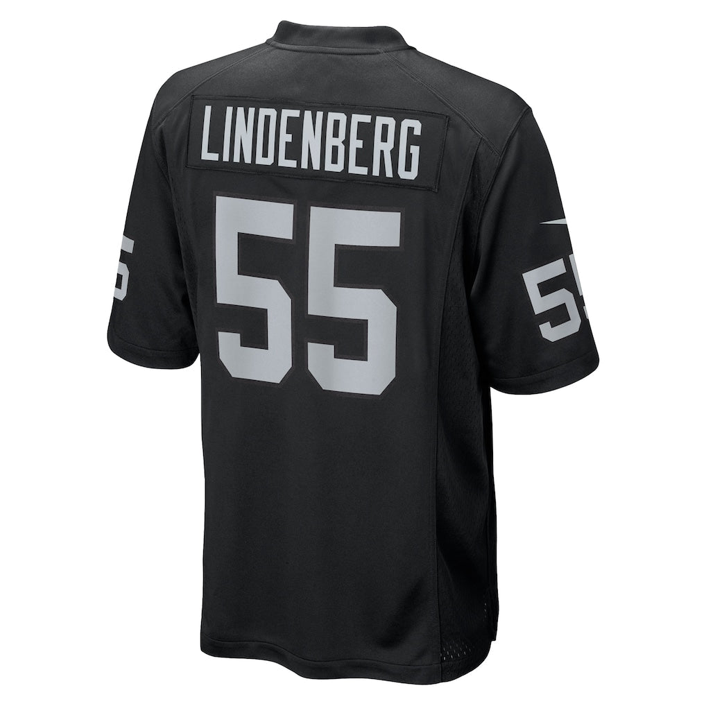 tocy LV.Raiders #55 Cody Lindenberg Black Team Game Jersey