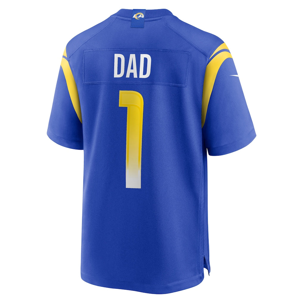 tocy LA.Rams #1 Dad Royal Game Jersey