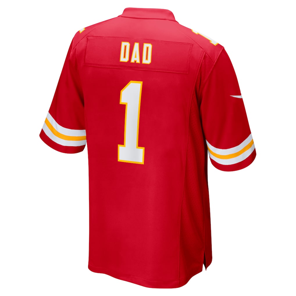 tocy KC.Chiefs #1 Dad Red Game Jersey