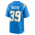 Johmsee LA.Chargers #39 Eric Rogers Powder Blue Team Game Jersey
