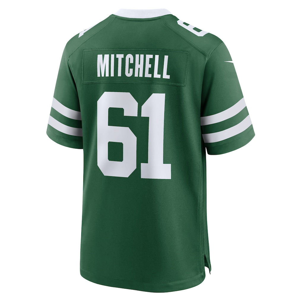 Tocy NY.Jets #61 Max Mitchell Legacy Green Team Game Jersey