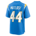 Johmsee LA.Chargers #44 Scott Matlock Powder Blue Team Game Jersey