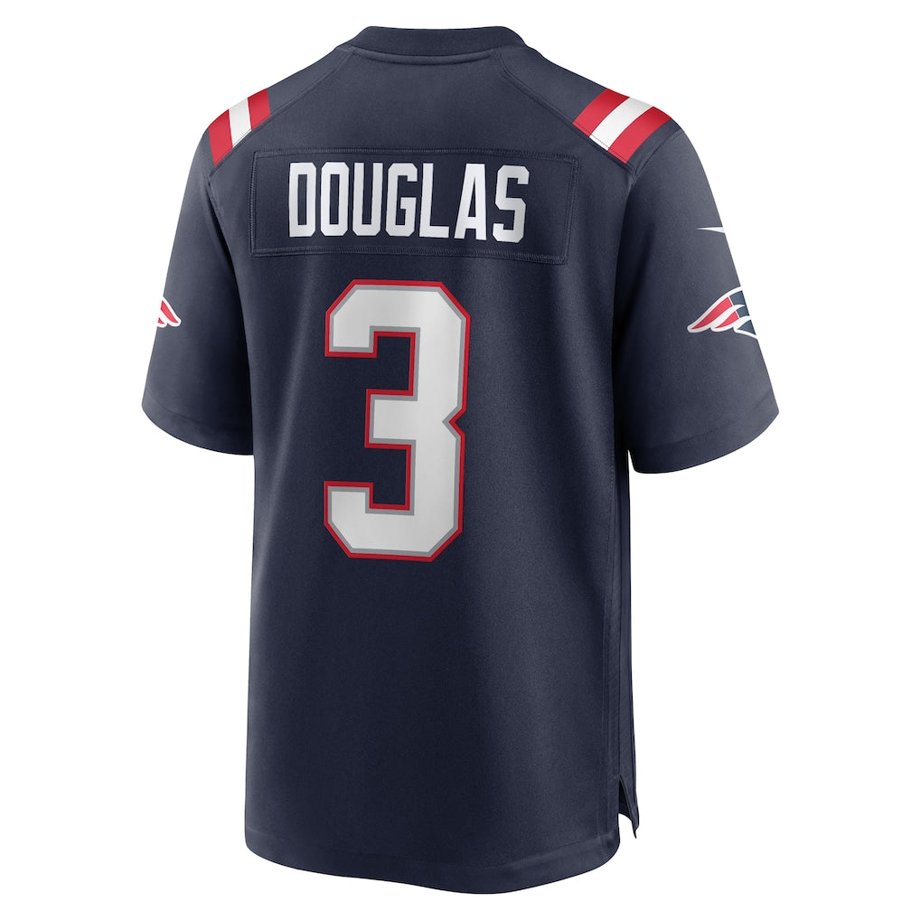 Tocy NE.Patriots #3 Demario Douglas Navy Game Jersey