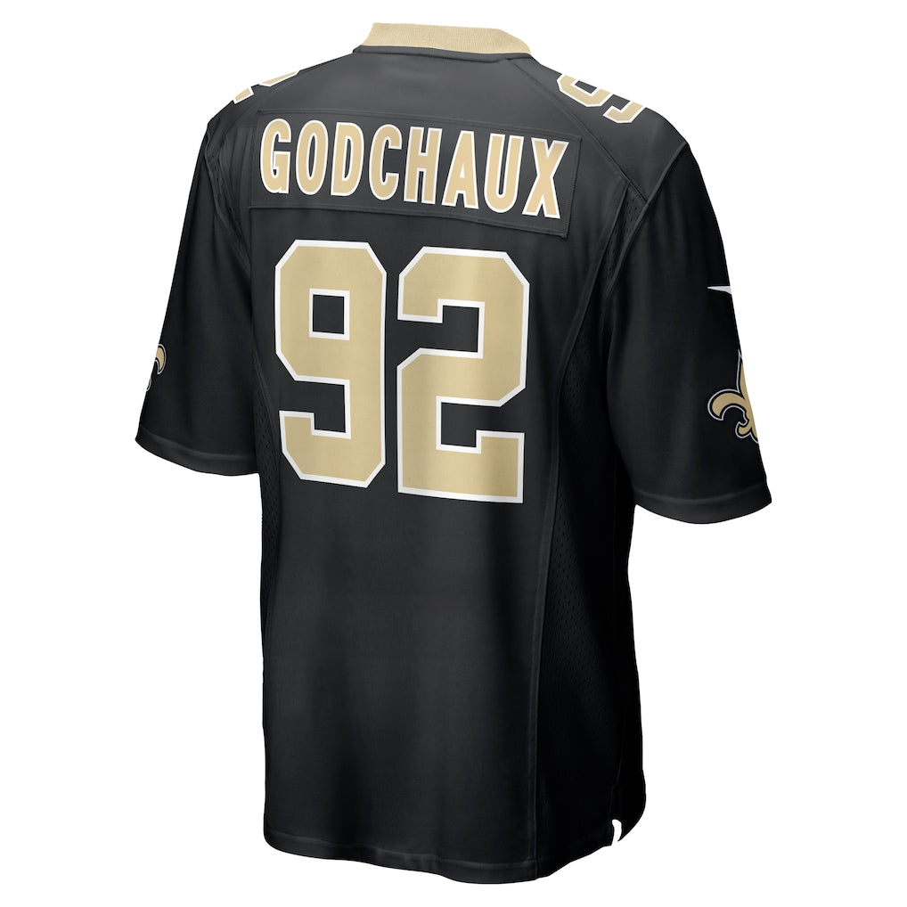 Tocy NO.Saints #92 Davon Godchaux Black Team Game Jersey