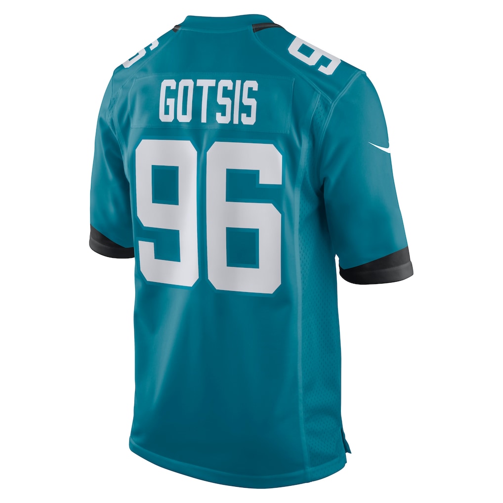 Tocy J.Jaguars #96 Adam Gotsis Teal Game Jersey