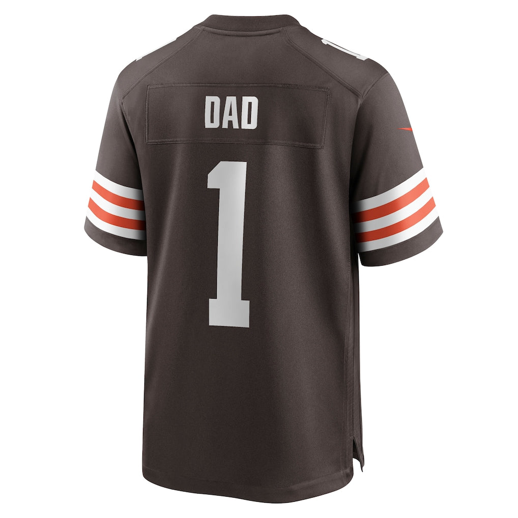 Tocy C.Browns #1 Dad Brown Game Jersey
