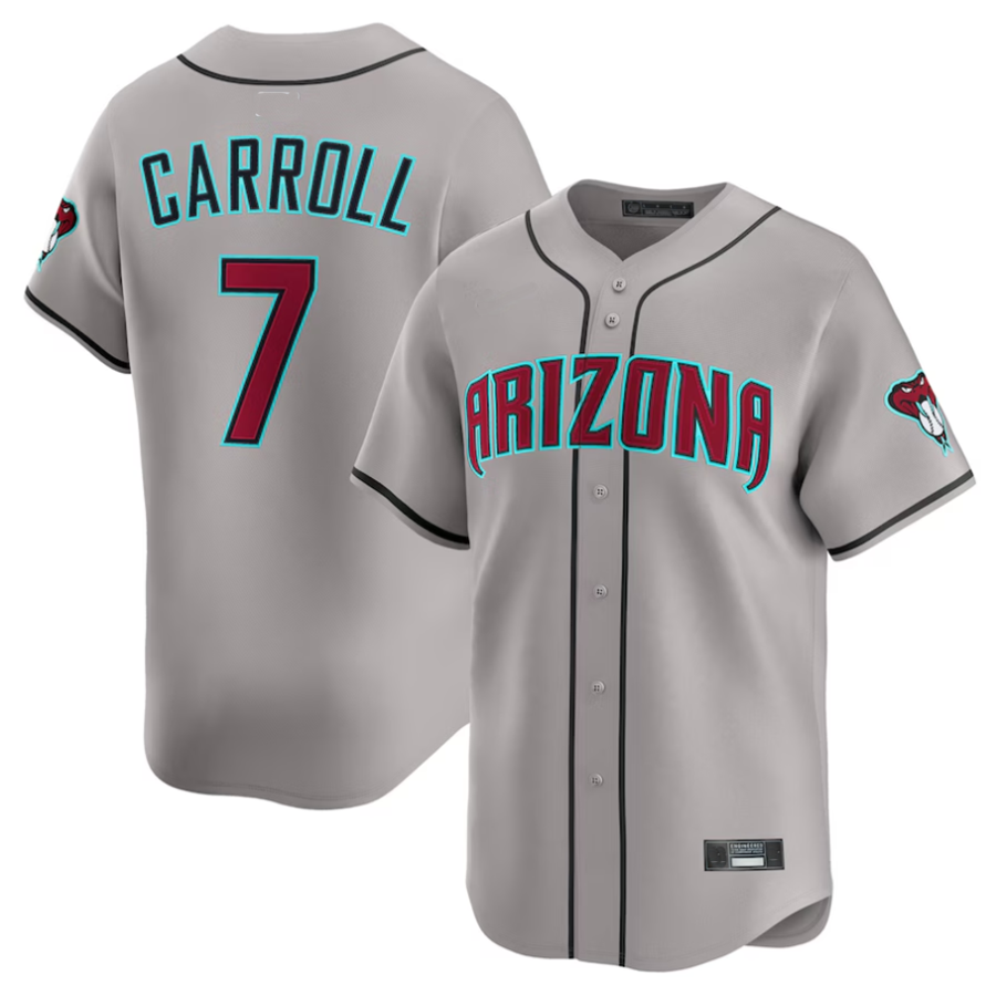 tocy A.Diamondbacks #7 Corbin Carroll Player Gray Limited American Personalized Stitched Jerseys