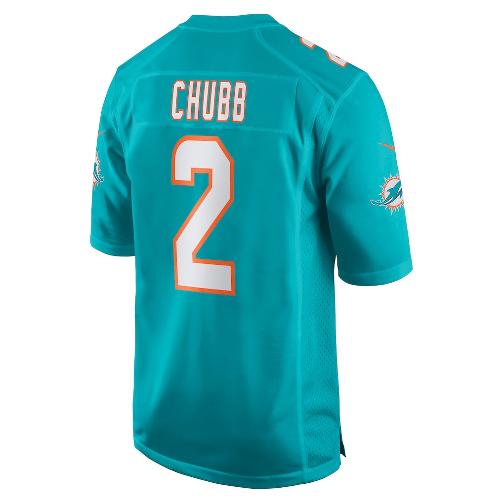 Tocy M.Dolphins #2 Bradley Chubb Aqua Game Player Jersey