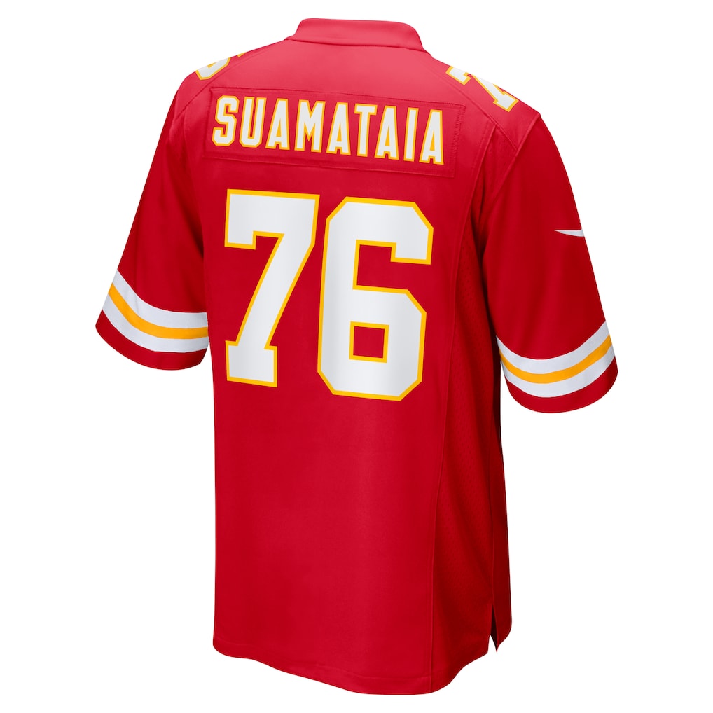 tocy KC.Chiefs #76 Kingsley Suamataia Red Game Jersey