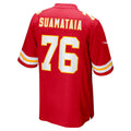 tocy KC.Chiefs #76 Kingsley Suamataia Red Game Jersey