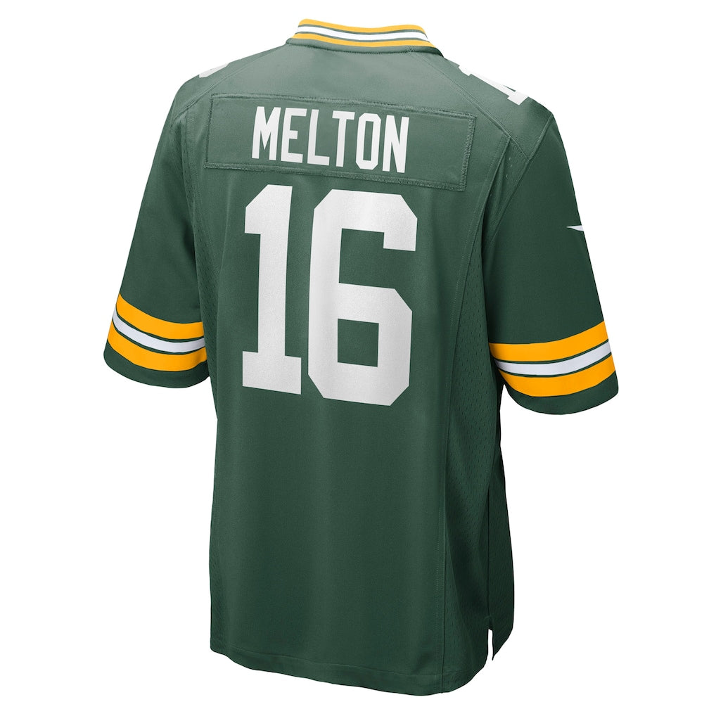 Tocy GB.Packers #16 Bo Melton Green Team Game Jersey